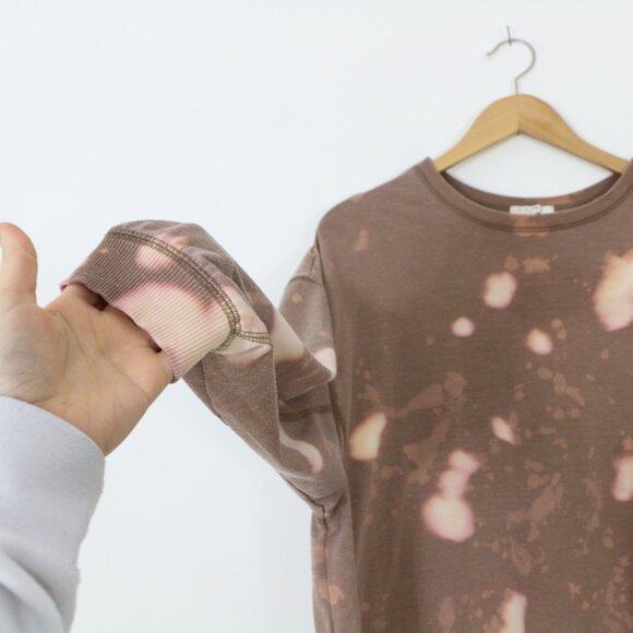 Z Supply Brown Bleach Dyed Crew Neck - Picture 7 of 8